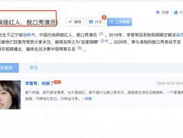 中国内地网络红人人物百科